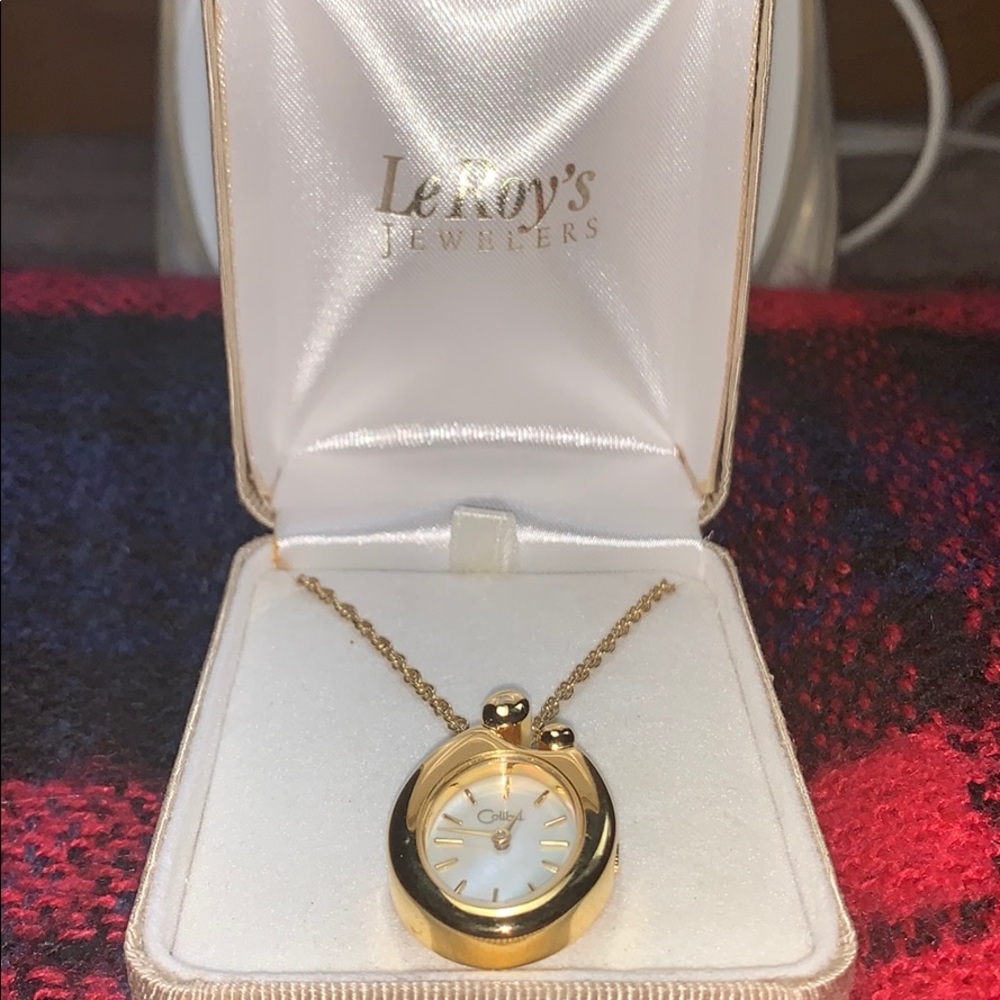 Colibri Mother&Child Gold tone Quartz Necklace